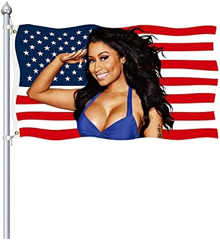 Флаг Ники Минаж Американски флаг Nic-ки Min-aj Ярки Цветове, с Двойна Фърмуер и 2 Месингови Люверсами Банер