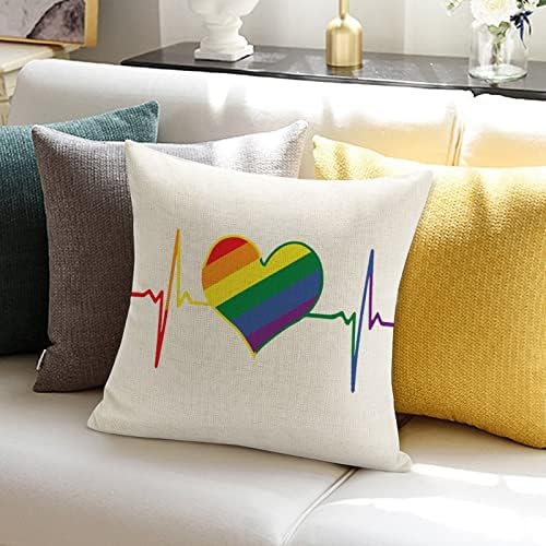 Дъгова Гордост Гей Лесби един и същи пол ЛГБТК Калъфка за Възглавница Гей Дъгова Калъфка за ударите на Сърцето Калъфка за Свети