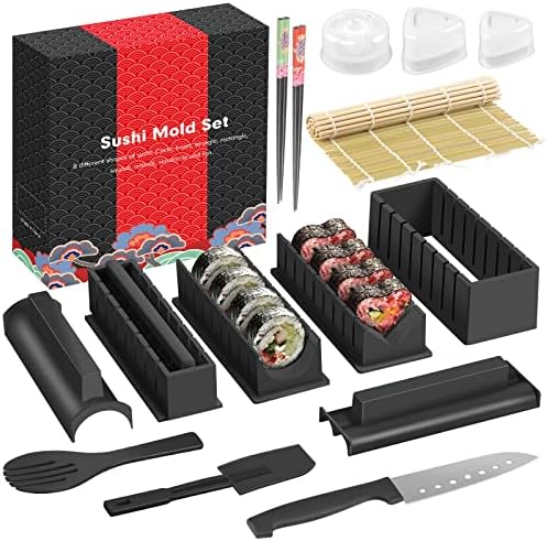 Набор за приготвяне на суши HI NINGER Deluxe Edition, Пълен набор за приготвяне на суши, 17 бр., Домашна Преса за суши