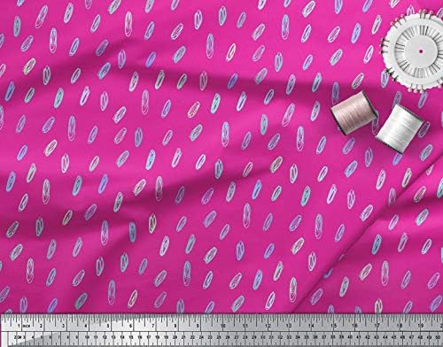 Soimoi Розов памучен плат от джърси, намажете с четка, кърпа с абстрактно принтом ширина 1 ярд 58 инча