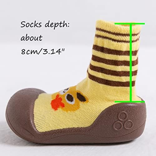 2 Чифта Детски Чорапи С плъзгане Мека Гумена Подметка, Бебешки, Чехли, Обувки за предварителна пеша