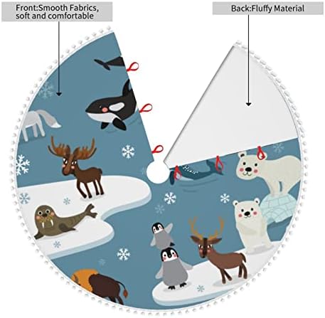 Пола за Коледната елха с тапицерия pom-помераните, северния Полярен кръг-Сладки животни, Празнична Коледна Украса