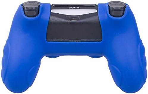 YoRHa Perfect Grip Без Мирис Силиконов Калъф за Sony PS4/slim/Pro Dualshock 4 Контролера x 1 (синя), с дръжки Pro Thumb x 8