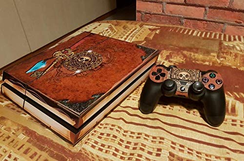 ZOOMHITSKINS Скинове за конзолата PS4 и контролер, Карта Съкровище от старата книга, Пират Рицар, Средновековна Златна