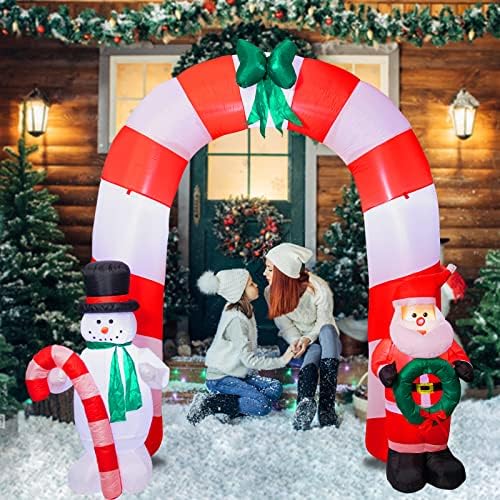 VCUTEKA Коледни Надуваеми Изделия Външни Украси Коледна Арката на Надуваеми Изделия 8 фута Коледен Надуваем led Лампа Вграден за Празнични партита Декор на Двора