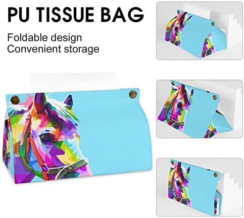 Цветен Държач за Кърпички Horse Tissue Holder Правоъгълен Органайзер за Салфетки за Плотове, Шкафа