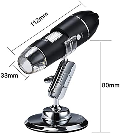 N/A Регулируем 1600X 3 в 1 USB Цифров Микроскоп Type-C Електронен Микроскоп, Камера за 8 Led Увеличение с Лупа (Цвят: черен размер: 500X)
