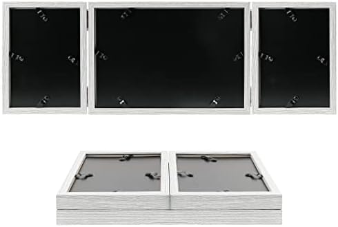 AEVETE Три Рамки за снимки 5x7 и 4x6, вертикално Сгъване, фото Рамки с 3 Дупки със Стъклен Ронтом