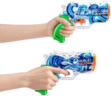 Быстрозаливаемые скинове X-Shot Water Nano (4 опаковки) от ZURU Refresh Watergun, водни играчки XShot, само на 4 бластер, пълни с вода само за 1 секунда! (Хидра, Вълна, Бял Пламък, Пламък Еме