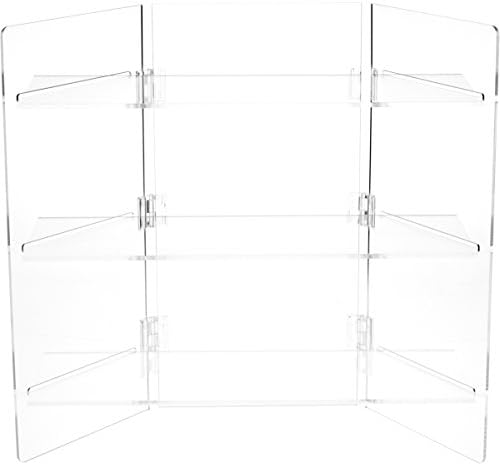 Портативен Сгъваем дисплей от прозрачен акрил Plymor с 4 рафтове, 24 x 24W x 10,25Г