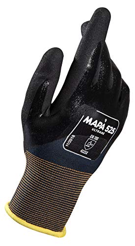 Ultrane 525419 525 Леки ръкавици с общо предназначение, 10,5 Grip 'N Proof, Нитриловое покритие 3/4, лигавицата на