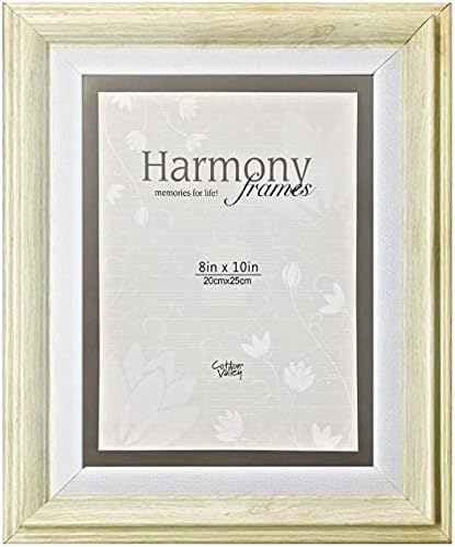 Рамка Harmony Frames 8x10, Двуцветен Дървена Рамка За снимки, Сплетен Дизайн, НеСовсем Бял