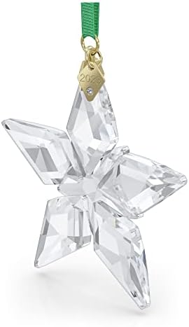 Бижу SWAROVSKI Annual Edition 2023, Звезда от прозрачен кристал с 97 Лица, виси Етикет с тапицерия злато, Част от колекцията Swarovski Annual Edition