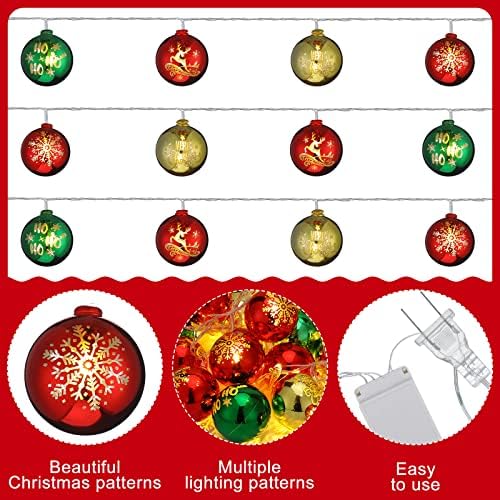 Декорация за Коледни топки, осветителни Тела, 20 Фута, 40 Светлини, Коледни Гирлянди, Plug-Коледни електрически Крушки, осветителни Тела за Спалнята, Глобус, Коледно Дър