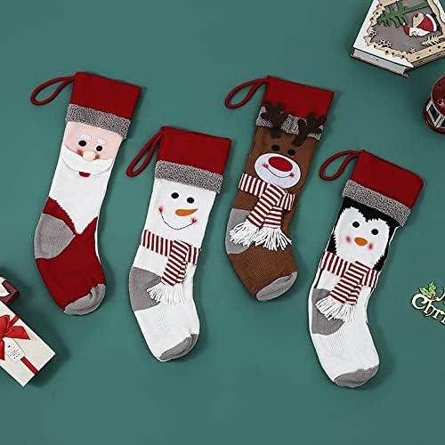 Коледни Чорапи, 18, Големи Коледни Чорапи, Коледни Дядо коледа, Снежен човек, Penguin, Декорации за Дома за Партита,