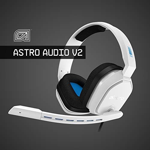Жичен детска слушалки ASTRO Gaming A10, лека и устойчива на повреди, ASTRO Audio, аудио жак 3,5 мм за Xbox Series X | S, Xbox One, PS5, PS4, Nintendo Switch, PC, Mac - Бяло/Синьо