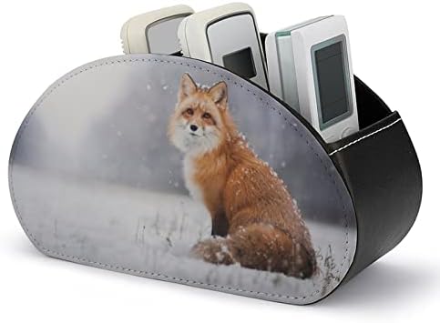 Red Fox in Snowy Winter Притежателя на дистанционното управление с 5 Отделения Кутия-Органайзер за дистанционно