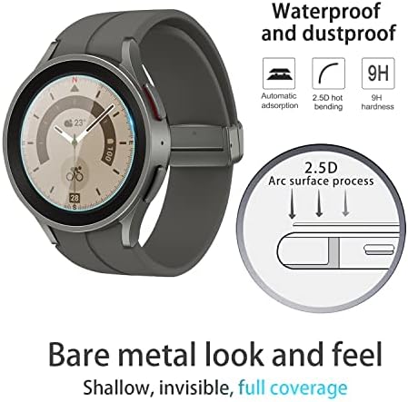 Защитно фолио Suoman от 4 комплекти за Samsung Galaxy Watch 5 Pro 45 мм, за Samsung Galaxy Watch 5 Pro Smartwatch 45 мм закалено стъкло [твърдост 9H] [Оптимизирана версия]