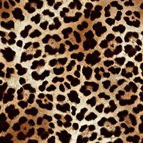 Черно-златисто-кафяви леопардовые щампи на вискозном трикотажном платното от ликра и джърси