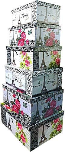 Елегантни декоративни тематични кутии подарък ALEF Extra Large Nesting Boxes -6 Кутии - Красиво обзаведени къщички - Идеална
