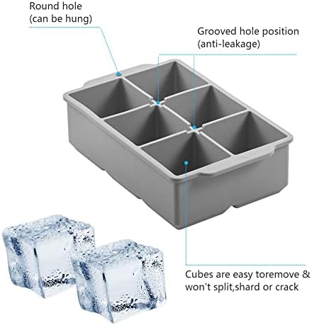 Тава за кубчета лед Nax Caki, Големи форми за кубчета лед с капаци, Сос за замразяване на супового бульон, не съдържа BPA и сигурен в миялна машина, идеална за провеждане н