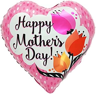 20 броя От Деня на Майката Балони във формата на Сърца 18 Инча Фолио Обичам Те, Мамо Балони за Деня на Майката Украса за