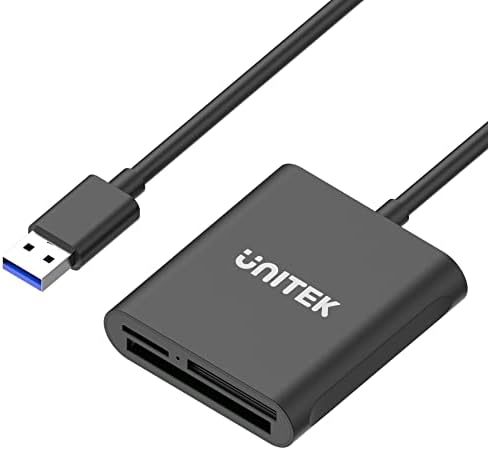 Четец за карти USB, Компактен четец на карти Unitek с 3 слота USB 3.0, дава възможност за четене на 3 карти едновременно,
