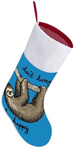 Честит Ленивец Червени Коледни Празници Чорапи Дом Декорации за Коледната Елха Окачени Чорапи за Камината