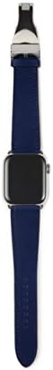SONAMU New York, Френски Полнозернистый Кожена каишка Премиум-клас, който е Съвместим с каишка на Apple Watch, Автоматична закопчалка