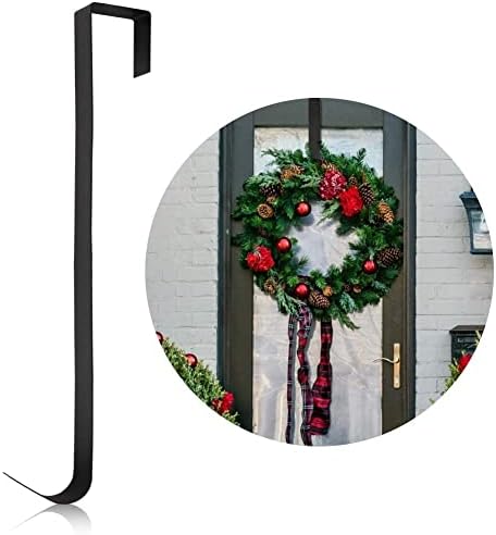 LOVEINUSA 16-инчовата Закачалка за Венци за Коледната Украса на Входната врата, Метална, С Един плетене на една кука, Черна
