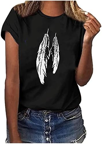 Женска Тениска С Изображение на Животни, Тениска с Стрекозой, Блузи, Забавна Сладка Туника С Къс Ръкав, Риза