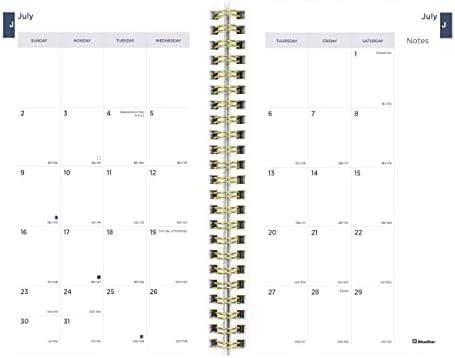 Седмичен / месечен дневник Blueline Essential Academic, на 13 месеца, от юли 2023 до юли 2024, Златна подвързия от две нишки, Полиетиленово покритие, 8 x 5, фигура във формата на цвете, жъ?