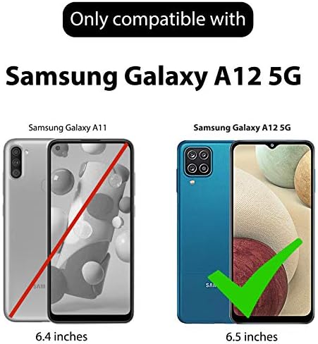 Чанта-кобур Ailiber Samsung Galaxy A12 5G, Защитно фолио за екрана на Galaxy A12, Отточна тръба на шарнирна връзка колан, Държач за стойка, Тънък Здрав Защитен калъф за Samsung A12 5G с диаго