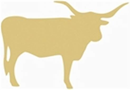 Длиннорогая Крава Силует Недовършени Дървени Кънтри Декор на Ферма Крава Врата Закачалка МДФ Форма на Платно Стил 1 (6)