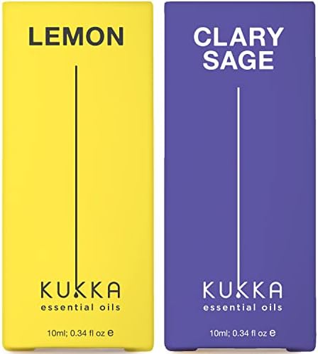 Набор от Етерични масла на Лимон, за да дифузьор и градински чай за кожа - Натурален Набор от Етерични масла за Терапевтични клас - 2x0,34 течни унции - Kukka