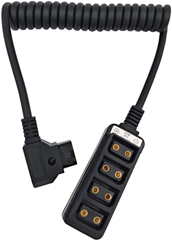 Жак-сплитер D-tap за да се свържете захранващия кабел с конектор-възел на 4 порта, подходящ за камера на Anton Bauer ARRI RED с V-образен стена, батерия TILTA Steadicam IDX, Спирален кабел