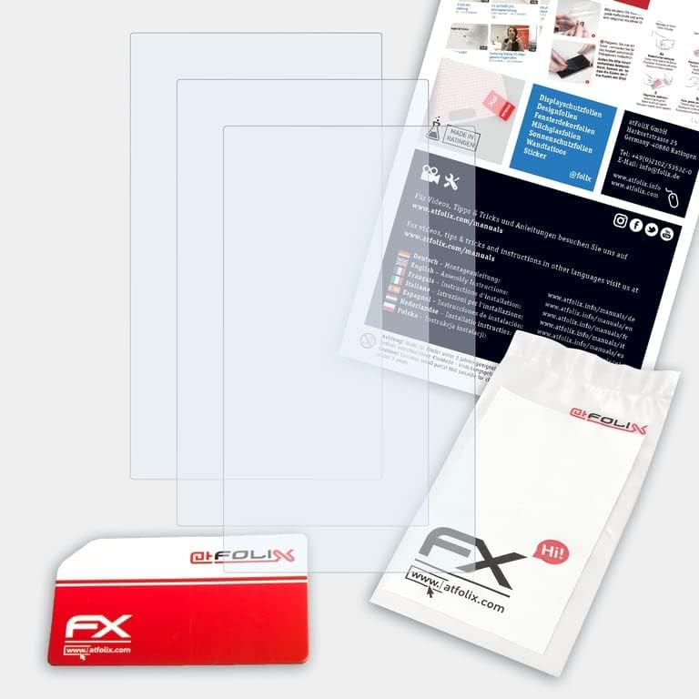 Защитно фолио atFoliX, съвместима със защитно фолио за Sony FDR-AX1 4K, Сверхчистая защитно фолио FX (3X)