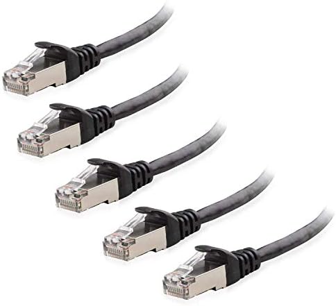 Кабела е на стойност 10 x 7-фута на кратък Cat6 кабел Ethernet без довършителни (Cat6 Кабел, Cat 6 Кабел) черен