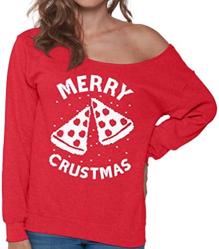 Hoody Pekatees Весела Crustmas, Пуловер Весела Коледа, Грозна Коледен Пуловер С открити рамене, Блузи, Коледно Парти с Пица