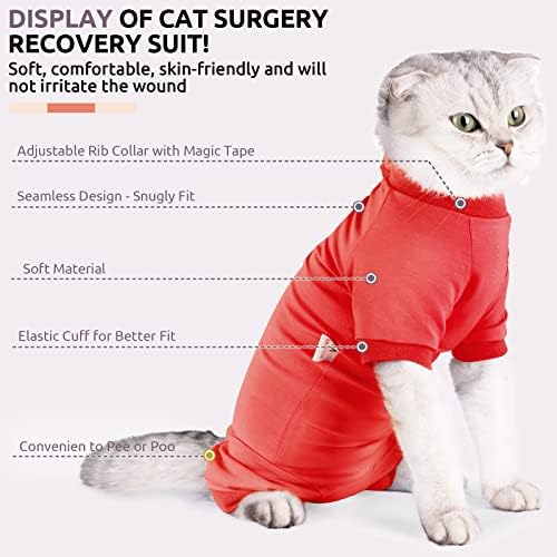 Костюм за възстановяване след операция SUNFURA за котки, Костюм за възстановяване на Кастрация на Котки на 4 Лапи, Хирургична