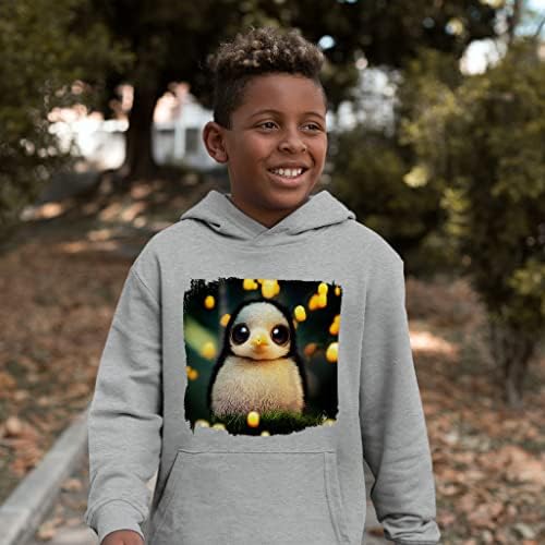 Hoody с качулка от руно Забавен пингвин за деца - Красива Детска hoody - Уникална hoody за деца