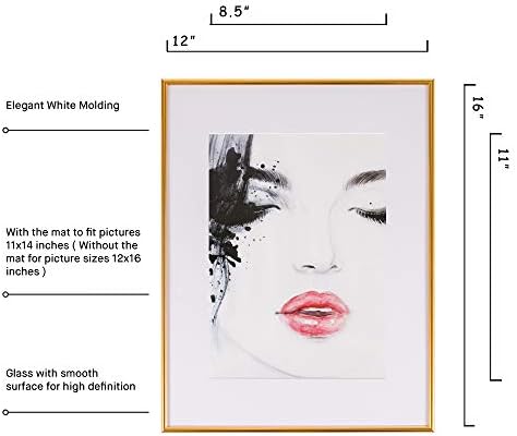 Алуминиева рамка за снимки elabo 12x16 (1 опаковка) - За показване на изображения от стъкло с висока разделителна способност