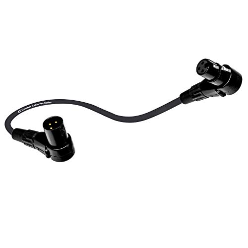 Балансиран XLR кабел под прав ъгъл от мъжа към жената под прав ъгъл - 1,5 Метра Черно - Професионален 3-пинов конектор за микрофон, под ъгъл от 90 градуса, за да аудиоинтер