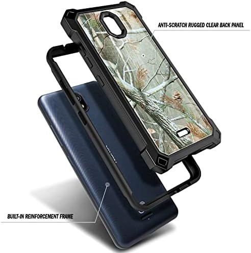Калъф WDHD за Nokia C100 с Предпазно фолио от закалено стъкло, Защитен устойчив на удари Здрав Броня за цялото тяло, Здрав Удароустойчив калъф за вашия телефон (Камуфлаж)