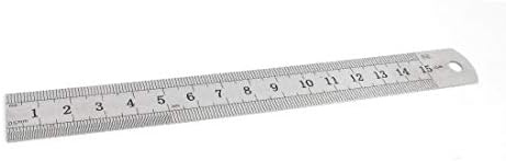 Инструмент за измерване X-DREE от неръждаема стомана 15 см 6 инча с двустранна пряка линия (неокисляемый медицински инструмент, regla de 15 cm y 6 pulgadas, lados dobles, recto