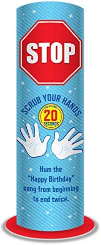 Тотемный знак за миене на пода Beistle Safety за измиване на ръцете – Произведено в САЩ – 58 см височина и 17,5 инча широк – Добро напомняне за здраве – идеален за училища, т?