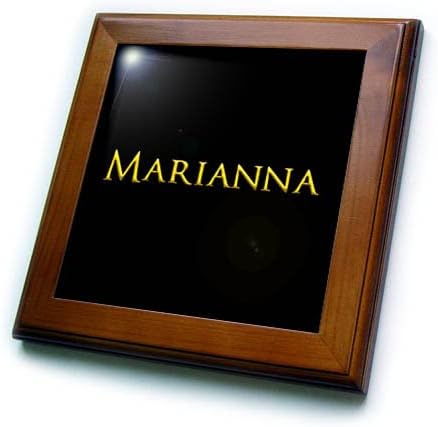3дРоза Мариана, страхотно детско име в САЩ. Жълто на черно шарме. - Плочки, в рамката (ft-376088-1)