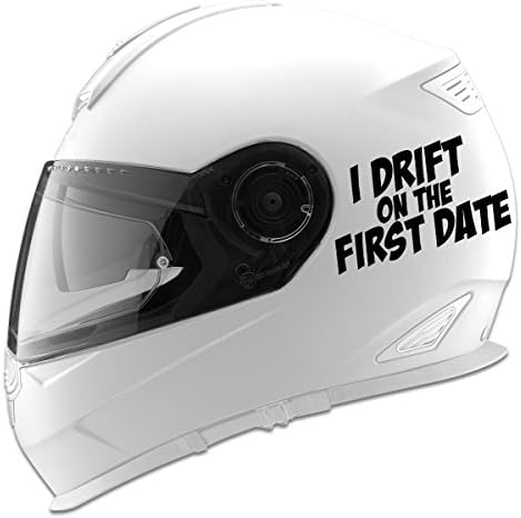 Аз Дрифтую На Първата Среща автомобилни състезания Стикер На Мотоциклет каска - 5 инча - Черен