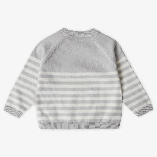 Stellou & friends Вязаный Пуловер с дълги ръкави от памук Райе за малки Момчета и Момичета (от раждането до