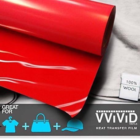 VViViD Червена сверхпрочная теплопередающая винил фолио с покритие желязо (ролка 12 x 30 фута)